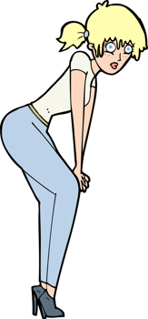 cartoon woman posing png