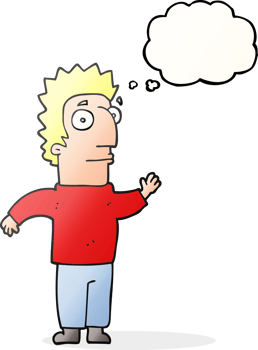 drawn thought bubble cartoon man waving png