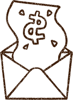 mailed money Charcoal Drawing png