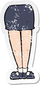 retro distressed sticker of a cartoon female legs png