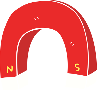 flat color illustration of magnet png