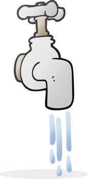 drawn cartoon running faucet png