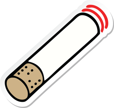 sticker of a cute cartoon cigarette png