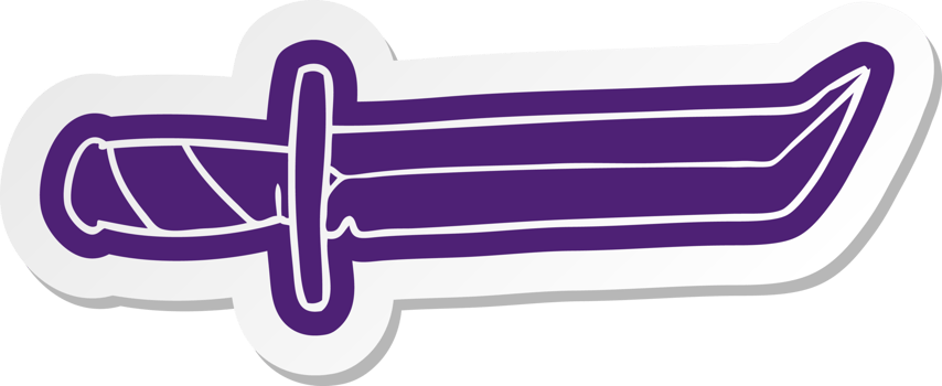 cartoon sticker of a short dagger png