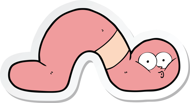 sticker of a cartoon worm png