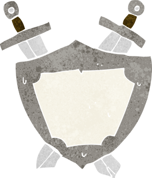 cartoon shield and swords png