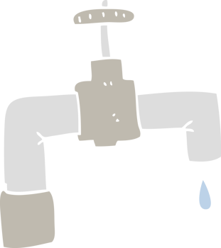 flat color illustration of dripping faucet png