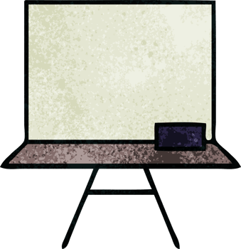 retro grunge texture cartoon of a white board png