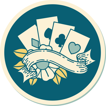 sticker of tattoo in traditional style of cards and banner png