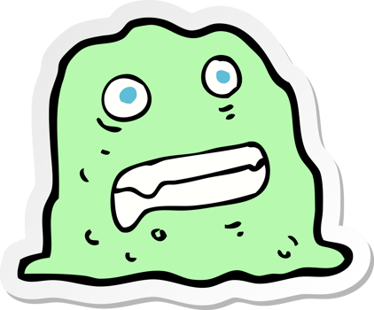 sticker of a cartoon slime creature png