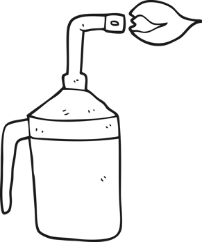 drawn black and white cartoon blow torch png