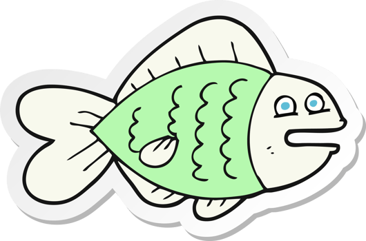 sticker of a cartoon funny fish png