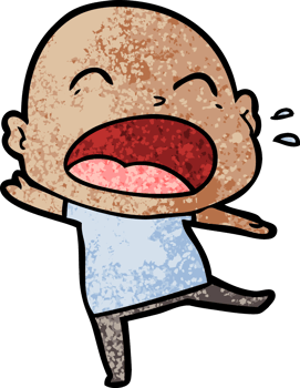 cartoon shouting bald man png