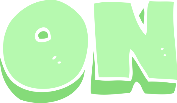 flat color illustration of on symbol png