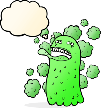cartoon funny ghost with thought bubble png