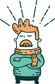 illustration of a traditional tattoo style man wearing scarf png