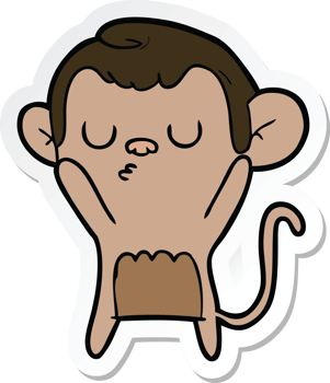 sticker of a cartoon monkey png