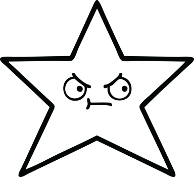 line drawing cartoon of a star fish png