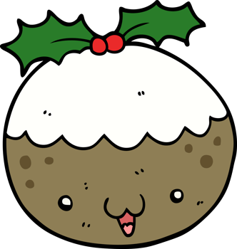 cute cartoon christmas pudding png