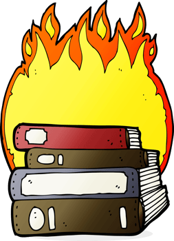burning books cartoon png