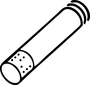 line drawing cartoon of a cigarette stick png