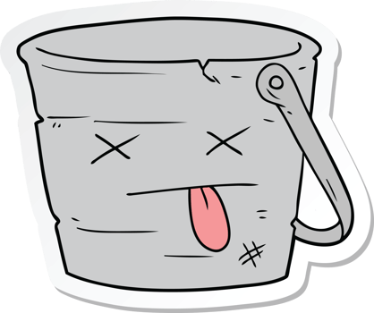 sticker of a kicked the bucket cartoon png