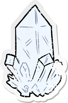distressed sticker of a cartoon quartz crystal png