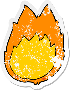 distressed sticker of a cartoon flames png