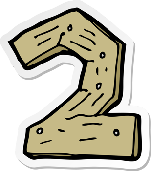 sticker of a cartoon wooden number png