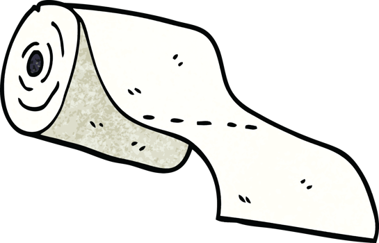 cartoon doodle toilet roll png