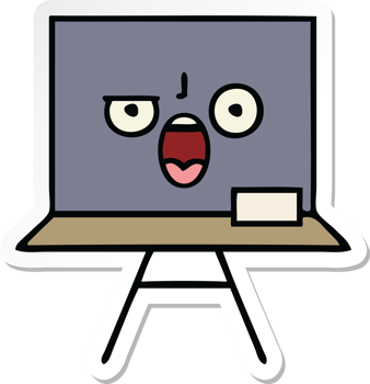 sticker of a cute cartoon chalkboard png