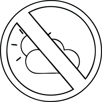 line drawing cartoon of a no sunny spells allowed sign png