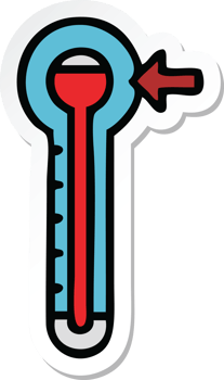 sticker of a cute cartoon glass thermometer png