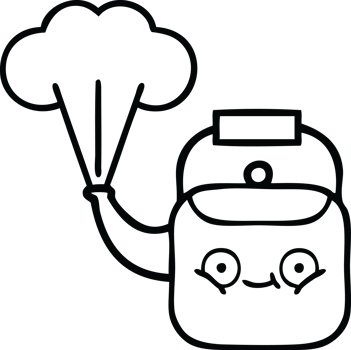 line drawing cartoon of a steaming kettle png