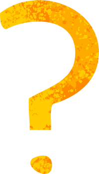 retro illustration style cartoon of a question mark png