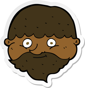 sticker of a cartoon bearded man png