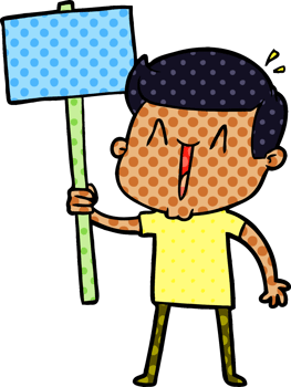 cartoon excited man png