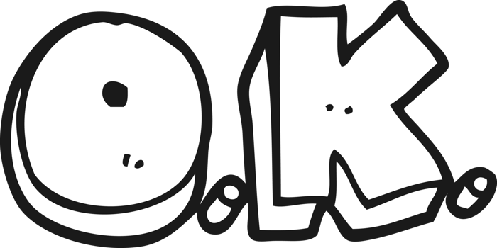 drawn black and white cartoon word OK png