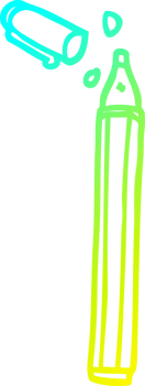 cold gradient line drawing of a cartoon office pen png