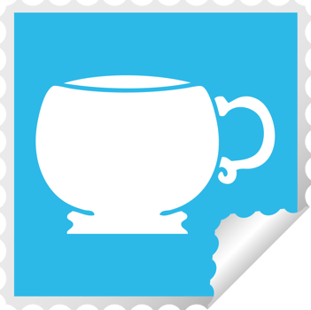 square peeling sticker quirky cartoon mug png