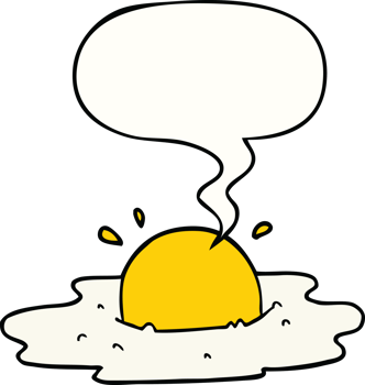 cartoon fried egg with speech bubble png