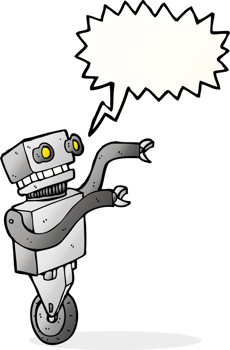 cartoon funny robot with speech bubble png
