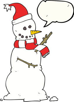 drawn speech bubble cartoon snowman png