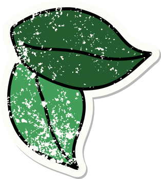 distressed sticker tattoo in traditional style of leaves png