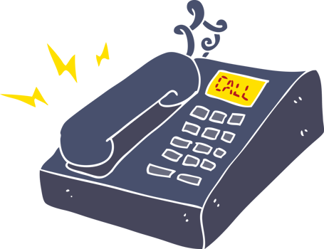 flat color illustration of office telephone png