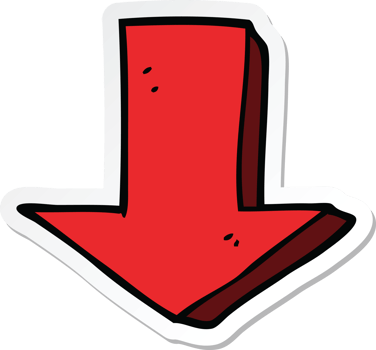 sticker of a cartoon pointing arrow png