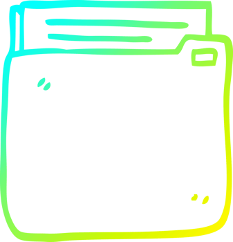 cold gradient line drawing of a cartoon business documents png