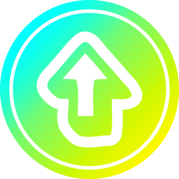 direction arrow circular icon with cool gradient finish png