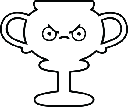line drawing cartoon of a trophy png