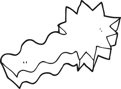 drawn black and white cartoon shooting star png